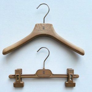 Brunello Cucinelli Kids Set of 2 Luxury Wood Look Garment Hangers